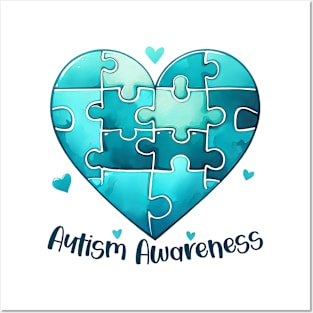 Puzzle Heart Autism Awareness Gift for Birthday, Mother's Day, Thanksgiving, Christmas Posters and Art